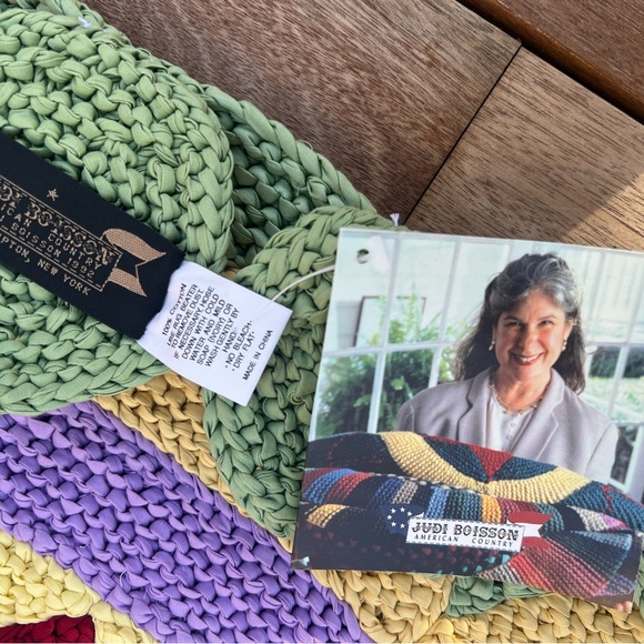 Lotus Pond sage & yellow Lotus Pond area Rug vintage 1980’s style nwt - Picture 3 of 8